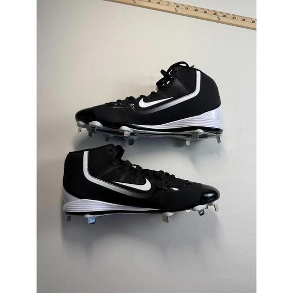 Nike Air Huarache Baseball Metal Cleat Black and White Size 12 - Picture 5 of 6